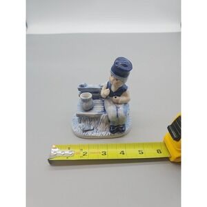 Blue Delft Fishing Dutch Boy Figurine